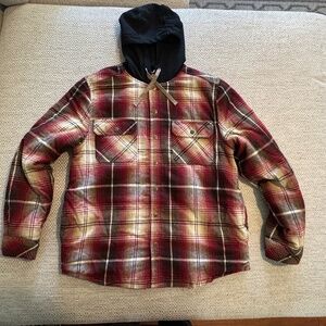 Legendary Outfitters Men's Shirt Jacket with hood Red *New without Tags*